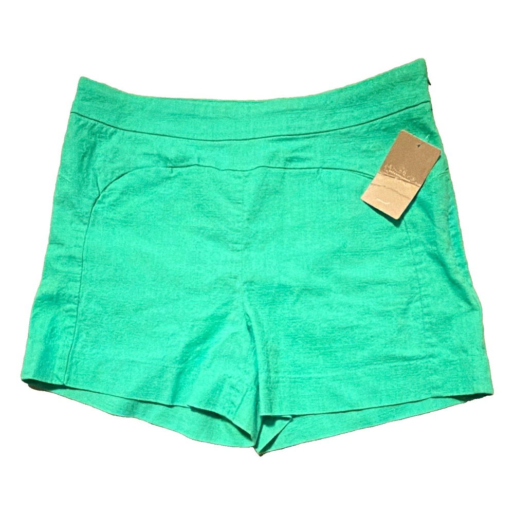 Anthropologie Cartonnier Women's Chino Shorts Size 12 Green Cotton Twill NWT